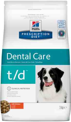 Сухой корм для собак Hills Prescription Diet t/d Dental Care при заболеваниях полости рта с курицей 3кг арт. 859053