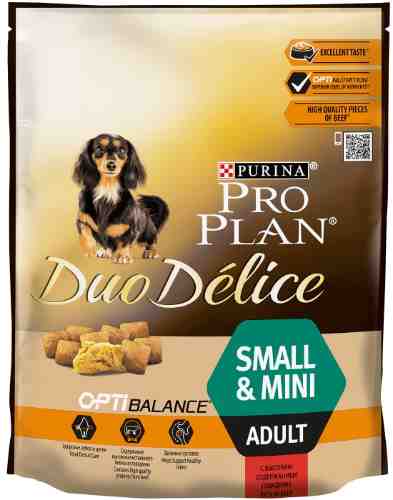 Сухой корм для собак Pro Plan Duo Delice Small&Mini Adult для мелких пород с говядиной 700г арт. 963290