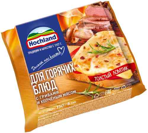 Сыр плавленый Hochland с грибами и копченым мясом для горячих блюд 45% 150г арт. 444997