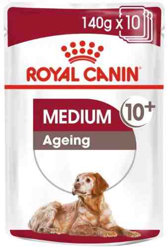 Влажный корм для пожилых собак Royal Canin Ageing 10+ Medium для средних пород кусочки в соусе 140г арт. 860215