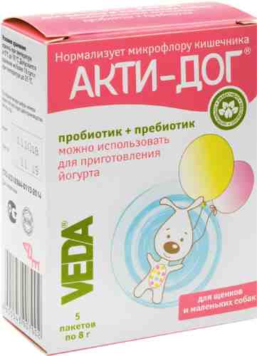 Акти-дог для собак Veda Пробиотик и пребиотик 5шт*8г арт. 1078505