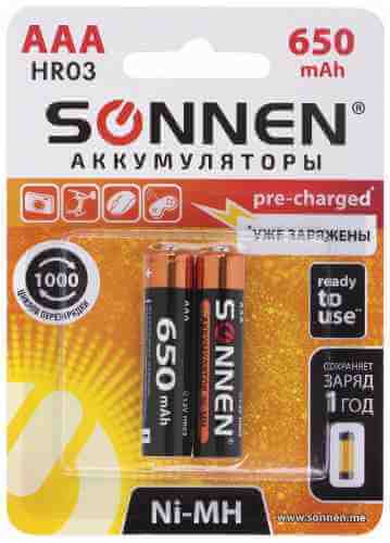 Батарейки аккумуляторные Sonnen AAA 2шт арт. 1194558