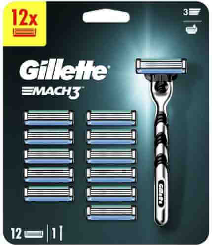 Бритва Gillette Mach3 с 12 сменными кассетами арт. 956017