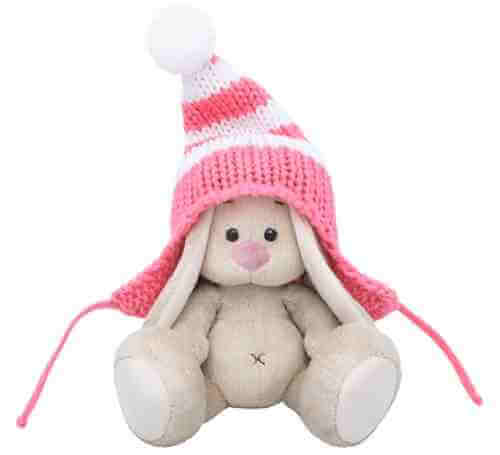 Игрушка мягкая Budi Basa Зайка Ми в полосатой розовой шапке арт. 1188020