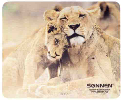 Коврик для мыши Sonnen Lions резина+ткань 22*18*0.3см арт. 1209142