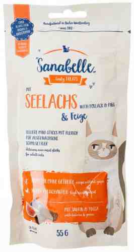 Лакомство для кошек Sanabelle Snack с сайдой и инжиром 55г арт. 1175751
