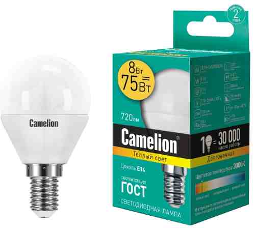 Лампа светодиодная Camelion E14 8Вт арт. 1070604