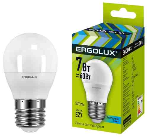 Лампа светодиодная Ergolux LED E27 7Вт арт. 1078697