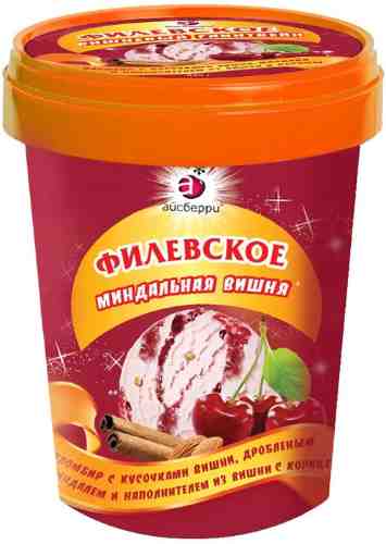 Мороженое Филевское Пломбир Миндальная вишня 550г арт. 869353