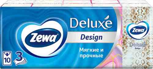 Носовые платки Zewa Deluxe Design 3 слоя 10*10шт арт. 570623