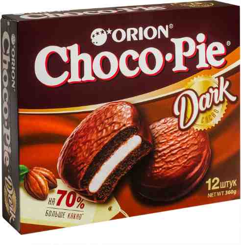 Пирожное Orion Choco Pie Dark в глазури 12шт*30г арт. 505583
