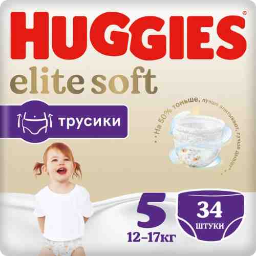 Подгузники-трусики Huggies Elite Soft 5 12-17кг 34шт арт. 1208826