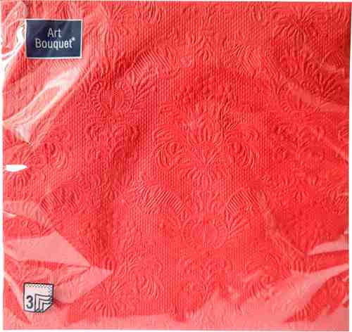 Салфетки бумажные Art Bouquet Барокко красные 3 слоя 33*33см 16шт арт. 1051877