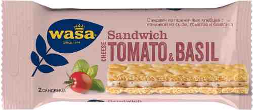 Сандвич из пшеничных хлебцев Wasa с начинкой из сыра томатов и базилика 40г арт. 983531
