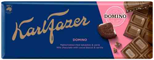 Шоколад Fazer Domino с печеньем из какао и крошкой со вкусом ванили 195г арт. 555523