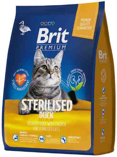 Сухой корм для кошек Brit Premium с уткой и курицей 0.4кг арт. 1187660