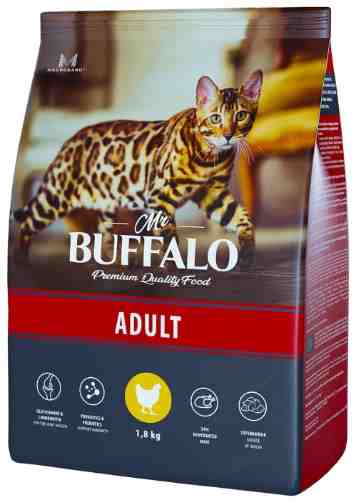 Сухой корм для кошек Mr.Buffalo Adult с курицей 1.8кг арт. 1204936