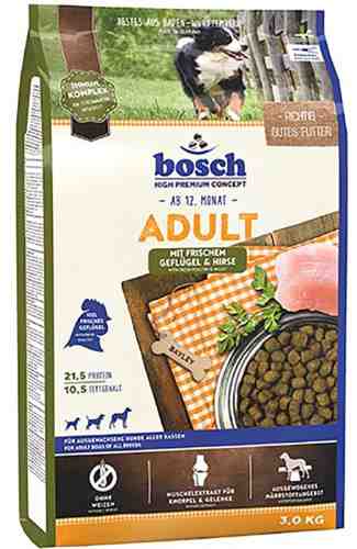 Сухой корм для собак Bosch Adult с птицей и просом 3кг арт. 1175683