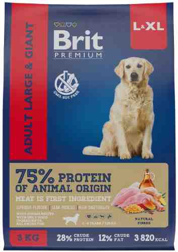 Сухой корм для собак Brit Premium Dog Adult Large and Giant с курицей 3кг арт. 1215748