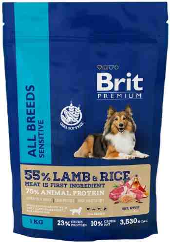 Сухой корм для собак Brit Premium Sensitive с бараниной и индейкой 1кг арт. 1185885