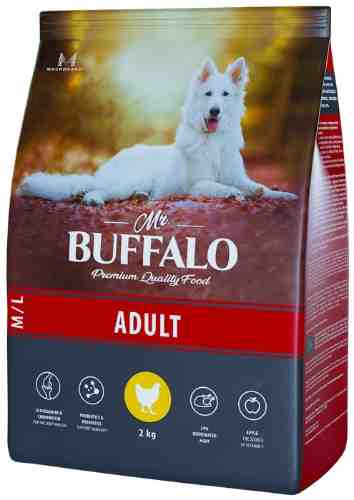Сухой корм для собак Mr.Buffalo Adult M/L с курицей 2кг арт. 1204962