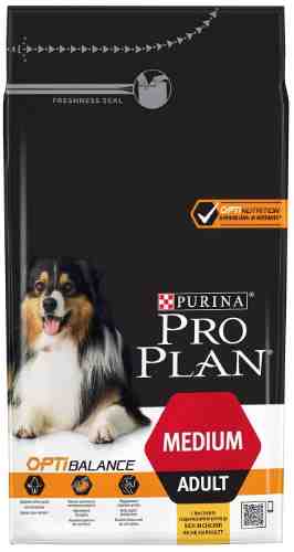 Сухой корм для собак Pro Plan Optibalance Medium Adult для средних пород с курицей 1.5кг арт. 860305