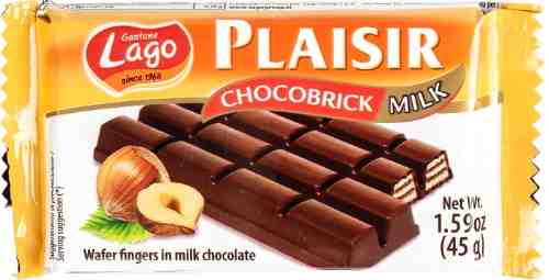 Вафли Gastone Lago с ореховой начинкой в молочном шоколаде 45г арт. 1113600