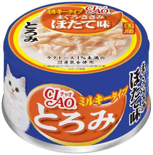 Влажный корм для кошек Inaba Ciao Toromi Куриное филе с тунцом магуро и гребешком в сливочном бульоне 80г арт. 1187688