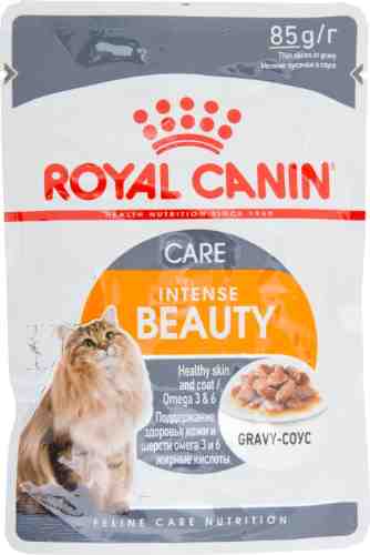 Влажный корм для кошек Royal Canin Intense Beauty для кожи и шерсти мелкие кусочки в соусе 85г (упаковка 24 шт.) арт. 695358pack