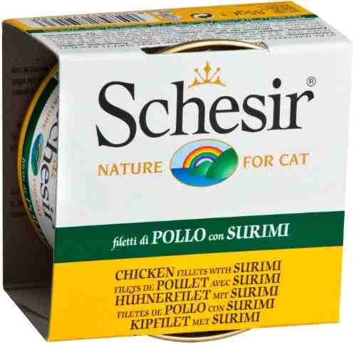 Влажный корм для кошек Schesir Филе куриное с сурими 85г (упаковка 20 шт.) арт. 716678pack