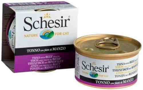 Влажный корм для кошек Schesir Тунец и говядина 85г (упаковка 20 шт.) арт. 694847pack
