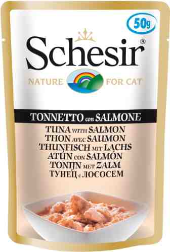 Влажный корм для кошек Schesir Тунец с лососем 50г (упаковка 30 шт.) арт. 716691pack