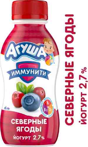 Йогурт Агуша Иммунити северные ягоды обогащенный пробиотиками 2.7% с 8 месяцев 180г арт. 1110688