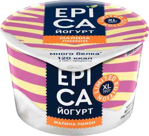 Йогурт Epica Малина-лимон 4.8% 190г арт. 956745